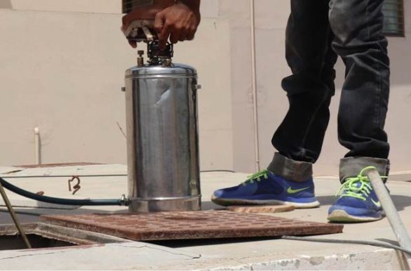 Water tank cleaning